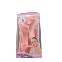 Силиконовая плоская щетка для тела GR светло-розовая