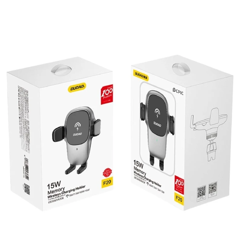 Автомобильный держатель для телефона DUDAO F20, 15W Memory Wireless Charger Автомобильный держатель для телефона DUDAO F20, 15W Memory Wireless Charger