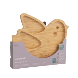 Тарелка Miniland Chick, с вакуумной присоской, 6+ месяцев, коричневая