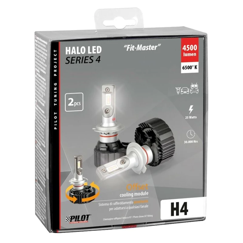Halo LED свет для мотоцикла Lampa 57798 9/32V Halo Led Serie 4 Fit-Master - (H4) - 25W - P43t Halo LED свет для мотоцикла Lampa 57798 9/32V Halo Led Serie 4 Fit-Master - (H4) - 25W - P43t