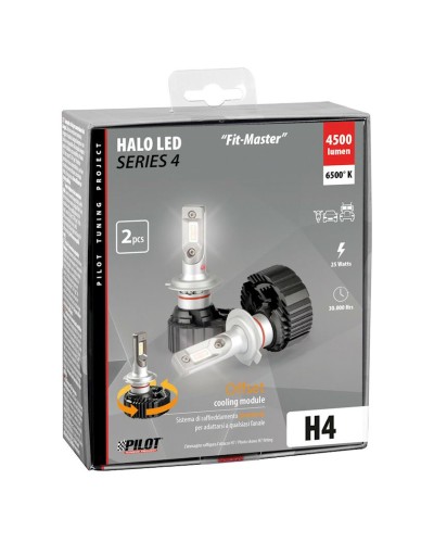 Motosikl üçün Halo LED işiq Lampa 57798 9/32V Halo Led Serie 4 Fit-Master - (H4) - 25W - P43t