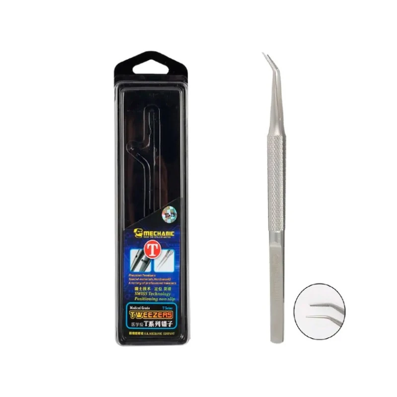 Пинцет Mechanic SMDTK15, уровня T, для работы с платами смартфонов, сталь Пинцет Mechanic SMDTK15, уровня T, для работы с платами смартфонов, сталь