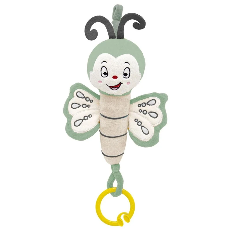Прорезыватель с вибрацией Babyjem Бабочка, текстиль, зеленая, 15x8 см