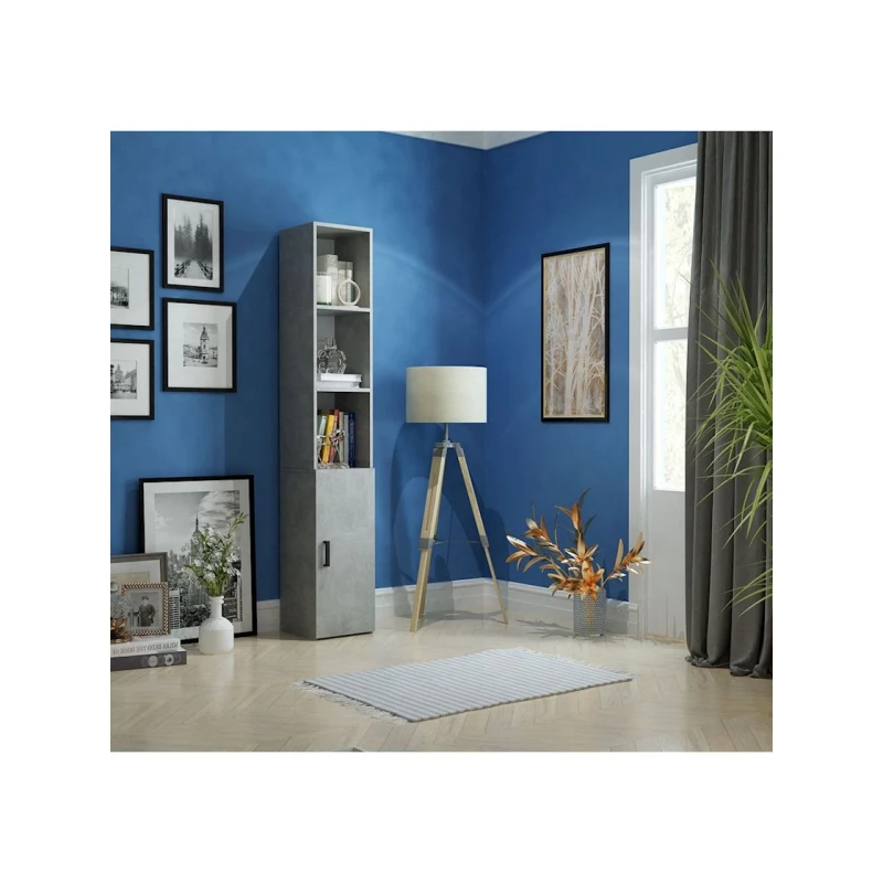 Stellaj 3563_StellajBookGrey, 178х30х30 sm, LDSP, boz