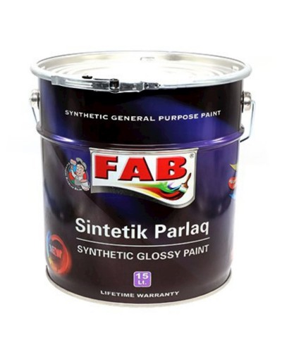 İnşaat boyası FAB SOG_6151, sintetik, parlaq, boz, 15 l