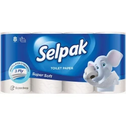 Tualet kağızı Selpak Super Soft, 3 qat, 8 rulon
