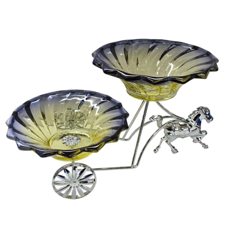 Фруктовница, золотистая/серебристая, 34x24 см