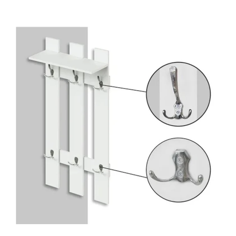 Вешалка настенная Ev Plus 12115517, ЛДСП, белая, 60x27x118 см Вешалка настенная Ev Plus 12115517, ЛДСП, белая, 60x27x118 см