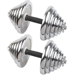 Набор гантелей WS0067 20 кг, 2 шт, серебристый