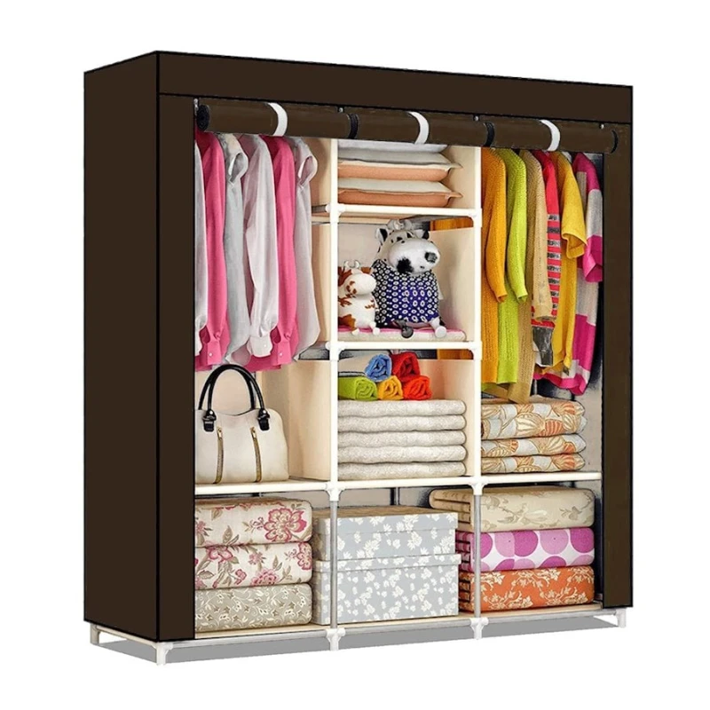 Портативный шкаф 88130A Brown, напольный, 130x45x175 см, алюминий/пластик/сталь/ткань, коричневый Портативный шкаф 88130A Brown, напольный, 130x45x175 см, алюминий/пластик/сталь/ткань, коричневый