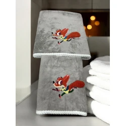 Набор детских полотенец MiraNova 007, махровый, серый