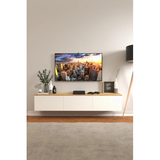 Тумба Ev Plus ev_12116042, ЛДСП, белый, коричневый, 180x35x35 см Тумба Ev Plus ev_12116042, ЛДСП, белый, коричневый, 180x35x35 см