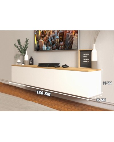 Tumba Ev Plus ev_12116042, LDSP, ağ, qəhvəyi, 180x35x35 sm