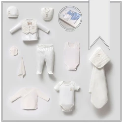 Подарочный набор для новорожденных Taffy 40020TF, для мальчика, 0-3 месяцев, 10 предметов, кремовый