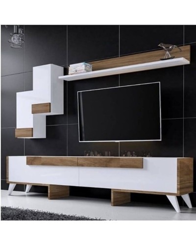 TV üçün tumba 026, LDSP, ağ/qəhvəyi