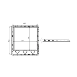 Lyuk qapağı LuxWares, 900x800 mm, plastik, tutacaqlı