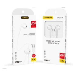 Проводные наушники DUDAO X3C White, 1.2 м