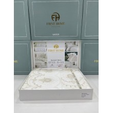 Yataq dəsti FIRST HOME, Orkide, İnci, Menekşe, Manolya, Pandora, Fleur Satin və güpürlü modellər, 100% pambıq satin, ikinəfərlik, yorğan üzü 200x220 sm, çarşaf 250x250 sm, yastıq üzü 50x70 sm 2 əd - TP-TK-235