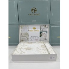 Yataq dəsti FIRST HOME, Orkide, İnci, Menekşe, Manolya, Pandora, Fleur Satin və güpürlü modellər, 100% pambıq satin, ikinəfərlik, yorğan üzü 200x220 sm, çarşaf 250x250 sm, yastıq üzü 50x70 sm 2 əd - TP-TK-235
