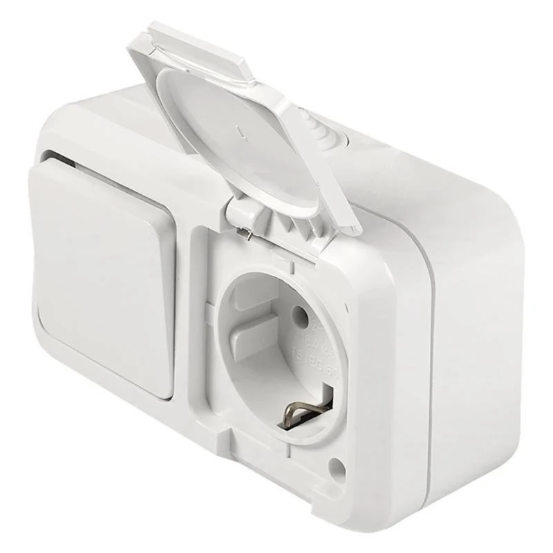 Выключатель с розеткой Makel 18350, белый