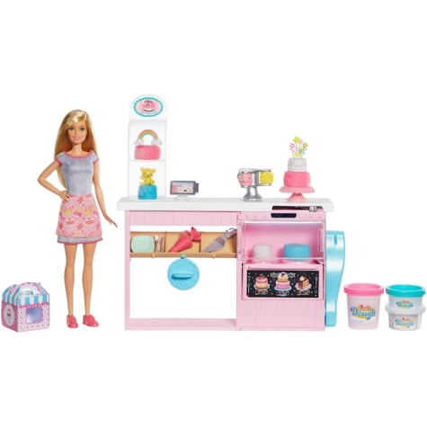 Куколный набор Mattel Barbie Cake Decorating Bakery Playset, 3+ лет, пластик, 29 см Куколный набор Mattel Barbie Cake Decorating Bakery Playset, 3+ лет, пластик, 29 см
