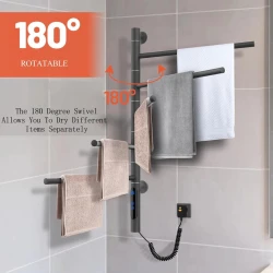 Dəsmal qurudan Elektrik ilə çalışan, qara, paslanmaz polad, qolları dönəbilən, 600x360x80 mm -F-CR04-B