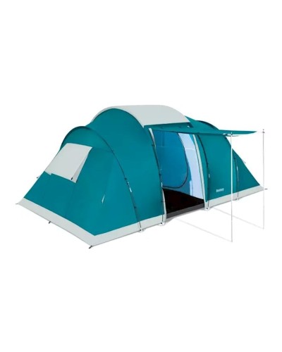 Kempinq çadırı Bestway 68094 Family Ground 6, altınəfərlik, polyester/polietilen, 490x280x200 cm, firuzəyi, 14.545 kq