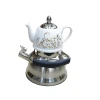 Двухэтажный чайник CJ28, серебристый/белый, чайник для кипячения воды 3 л, чайник для заварки 750 мл