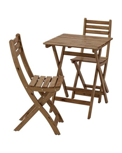 Bağ üçün mebel dəsti IKEA ASKHOLMEN, 2 nəfərlik, açıq qəhvəyi