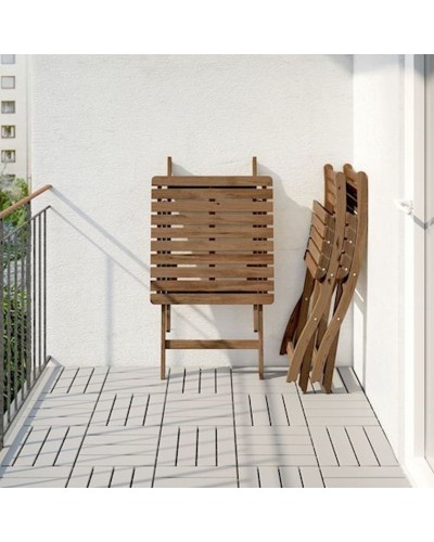 Bağ üçün mebel dəsti IKEA ASKHOLMEN, 2 nəfərlik, açıq qəhvəyi