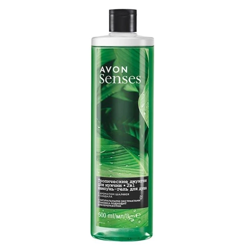 Шампунь-гель для душа Avon Senses Тропические джунгли 500 мл Шампунь-гель для душа Avon Senses Тропические джунгли 500 мл