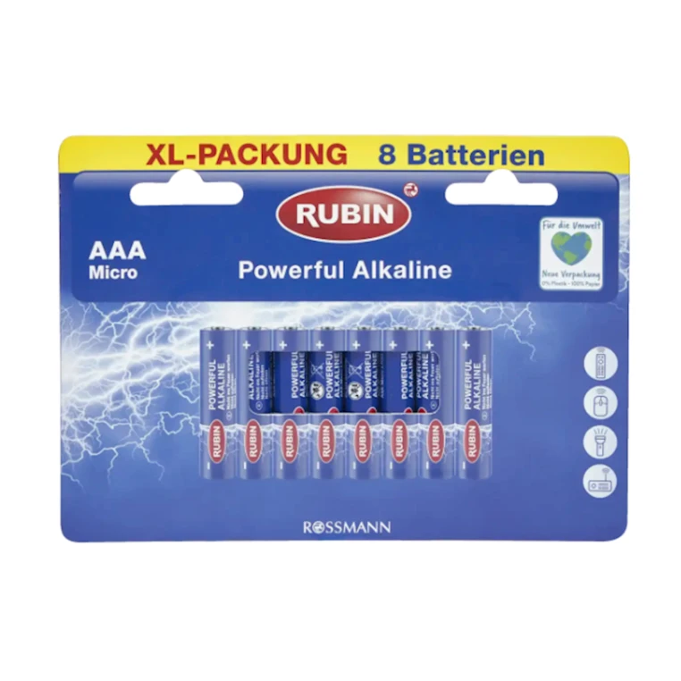 Батарейки Rubin AAA Micro Powerful Alkaline, 8 шт Батарейки Rubin AAA Micro Powerful Alkaline, 8 шт