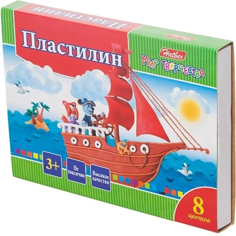 Пластилин Hatber, 8 цветов, 160 г