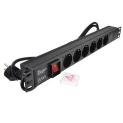 Сетевой фильтр PDU 19″ EU 1U, 6-розеточный