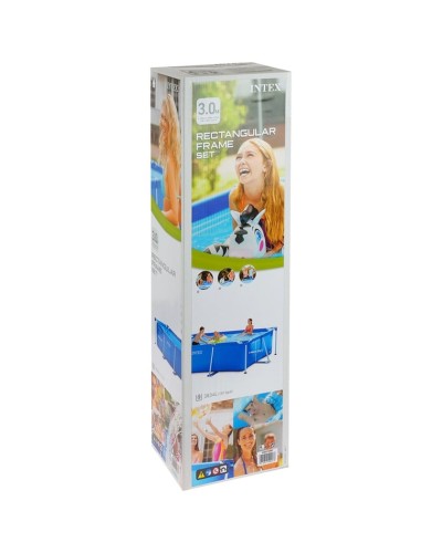 Karkaslı hovuz İntex Rectangular Frame H28272NP, göy, 300x200x75 sm, 3834 l