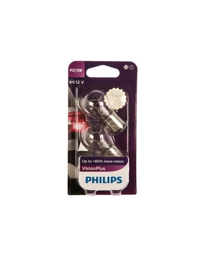 Avtomobil üçün lampa Philips Vision Plus P21/5W BAY15d+60% 12V, 2 əd