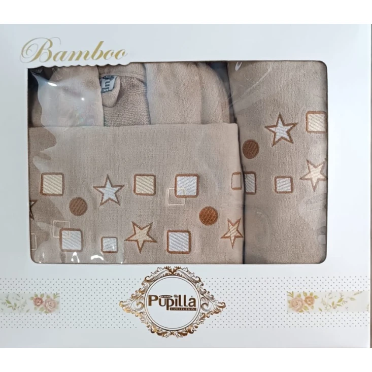 Банный набор MiraNova CTS-469 (халат + банное полотенце + полотенце для рук), велюр, бежевый Банный набор MiraNova CTS-469 (халат + банное полотенце + полотенце для рук), велюр, бежевый