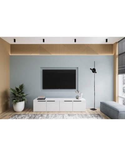 TV üçün tumba Ev Plus Lorena, LDSP, ağ, 200x45x44 sm