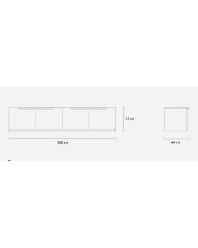 TV üçün tumba Ev Plus Lorena, LDSP, ağ, 200x45x44 sm