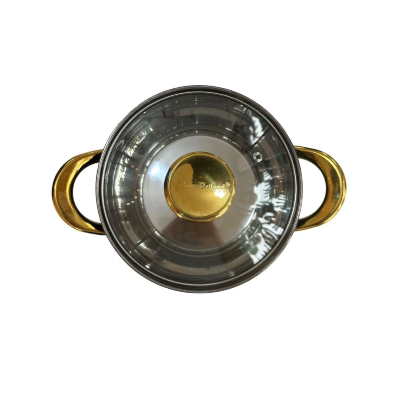 Набор кастрюль HausRoland ZGH_00546, нержавеющая сталь, черный/золотистый, 16/18/20/24 см, 8 предметов Набор кастрюль HausRoland ZGH_00546, нержавеющая сталь, черный/золотистый, 16/18/20/24 см, 8 предметов