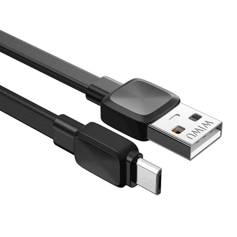 USB-кабель Wiwu WI-C003 Bravo USB to MicroUSB 1м, черный USB-кабель Wiwu WI-C003 Bravo USB to MicroUSB 1м, черный