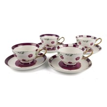 Çay dəsti Porland Fortuna TBP123350291, 4 nəfərlik, 8 əd, 170 ml, farfor, ağ