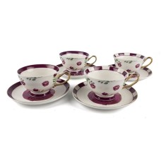 Çay dəsti Porland Fortuna TBP123350291, 4 nəfərlik, 8 əd, 170 ml, farfor, ağ