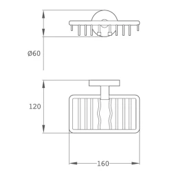 Мыльницa Teka Alaior, прямоугольная, позолоченная