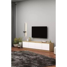 TV üçün tumba ev_12116146, laminat, ağ/qəhvəyi, 180x35x40 sm