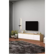 TV üçün tumba ev_12116146, laminat, ağ/qəhvəyi, 180x35x40 sm