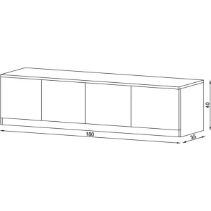 Тумба под ТВ ev_12116146, ламинат, белая/коричневая, 180x35x40 см