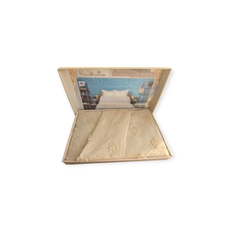 Покрывало с наволочками Prima Cotton, двуспальный, бежевый, покрывало 260х260 см, 2 шт наволочки 50х70 см