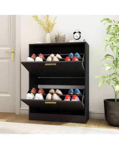 Ayaqqabı üçün tumba Art Mebel 48, laminat, qara, 80х70х30 sm