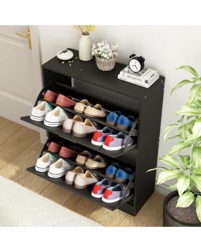 Ayaqqabı üçün tumba Art Mebel 48, laminat, qara, 80х70х30 sm